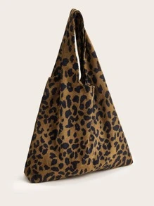 Leopard Corduroy Tote Bag - Multicolor - View 2