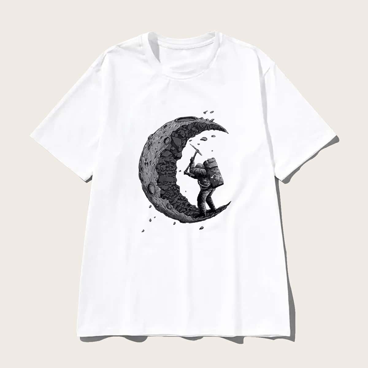 

Guys Moon & Figure Graphic Tee, White