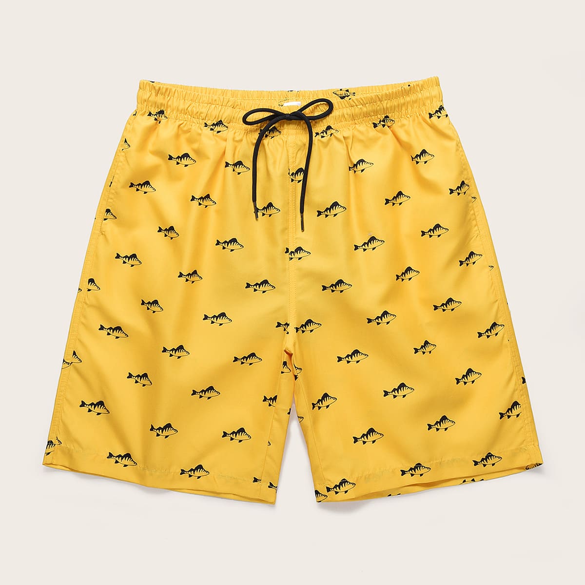 

Guys All Over Fish Print Swim Trunks, Yellow