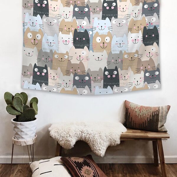 

Cartoon Cat Print Tapestry