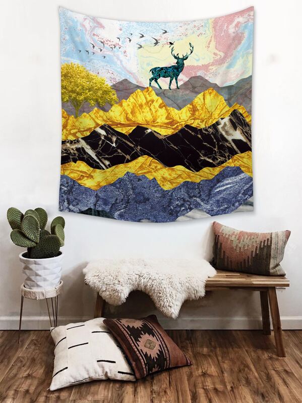 

Elk & Hill Print Tapestry