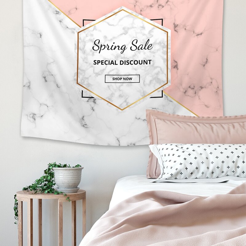 

Slogan Marble Pattern Tapestry