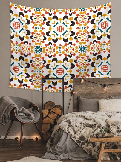 Vintage Flower Print Tapestry