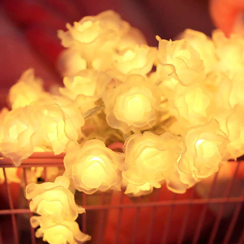 

20pcs Flower Shaped Bulb String Light, Yellow
