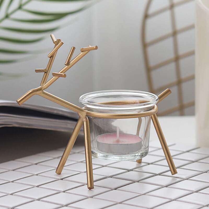 

1pc Metal Deer Design Candle Holder
