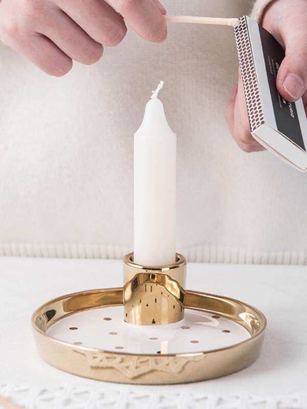 1pc Round Tray Candle Holder Shein Eur 1pc Round Tray Candle Holder Shein Eur, Round Candle Holder Tray