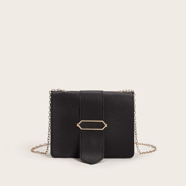

Minimalist Chain Crossbody Bag, Black