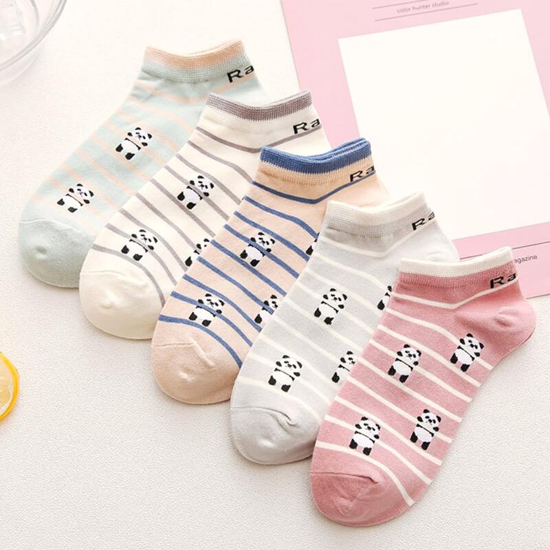

5pairs Striped & Cartoon Graphic Socks, Multicolor