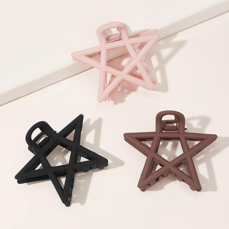

3pcs Star Shaped Hair Claw, Multicolor
