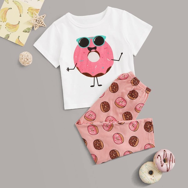 

Toddler Girls Cartoon Graphic PJ Set, Multicolor