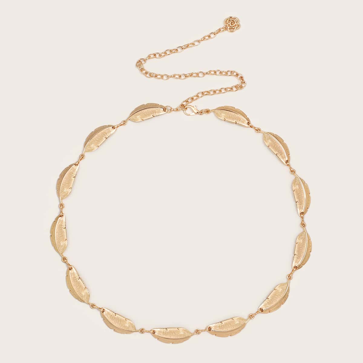 

Metallic Leaf Waist Chain, Gold