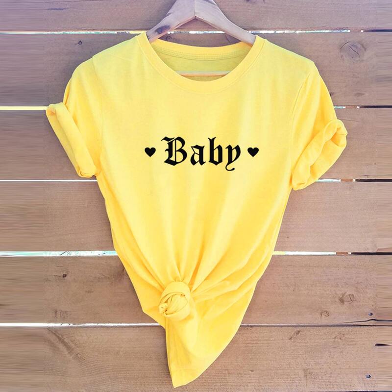 

Heart And Letter Graphic Tee, Yellow