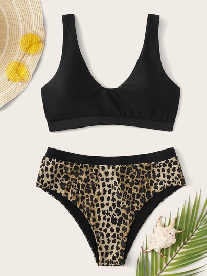 Leopard High Waist Bikini Set