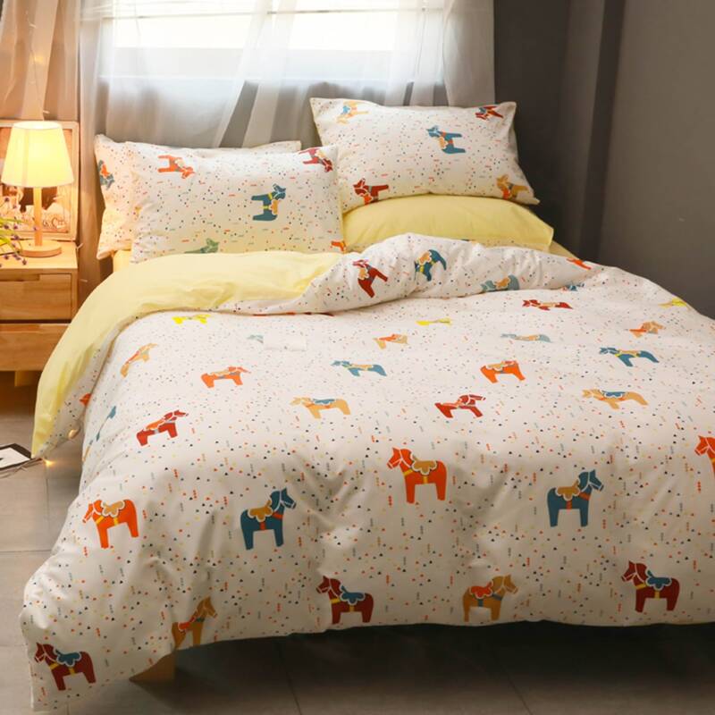 

Cartoon Horse Print Sheet Set, Multicolor