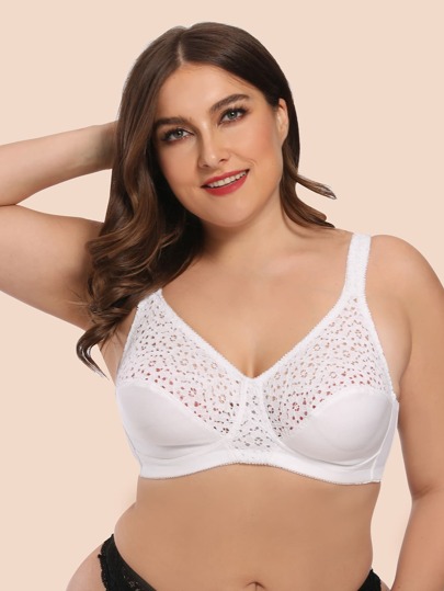 Plus Contrast Lace Bra
