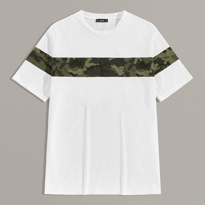 

Guys Camo Print Tee, White