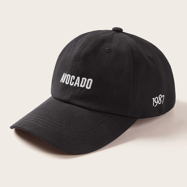 

Letter Embroidery Baseball Cap, Black
