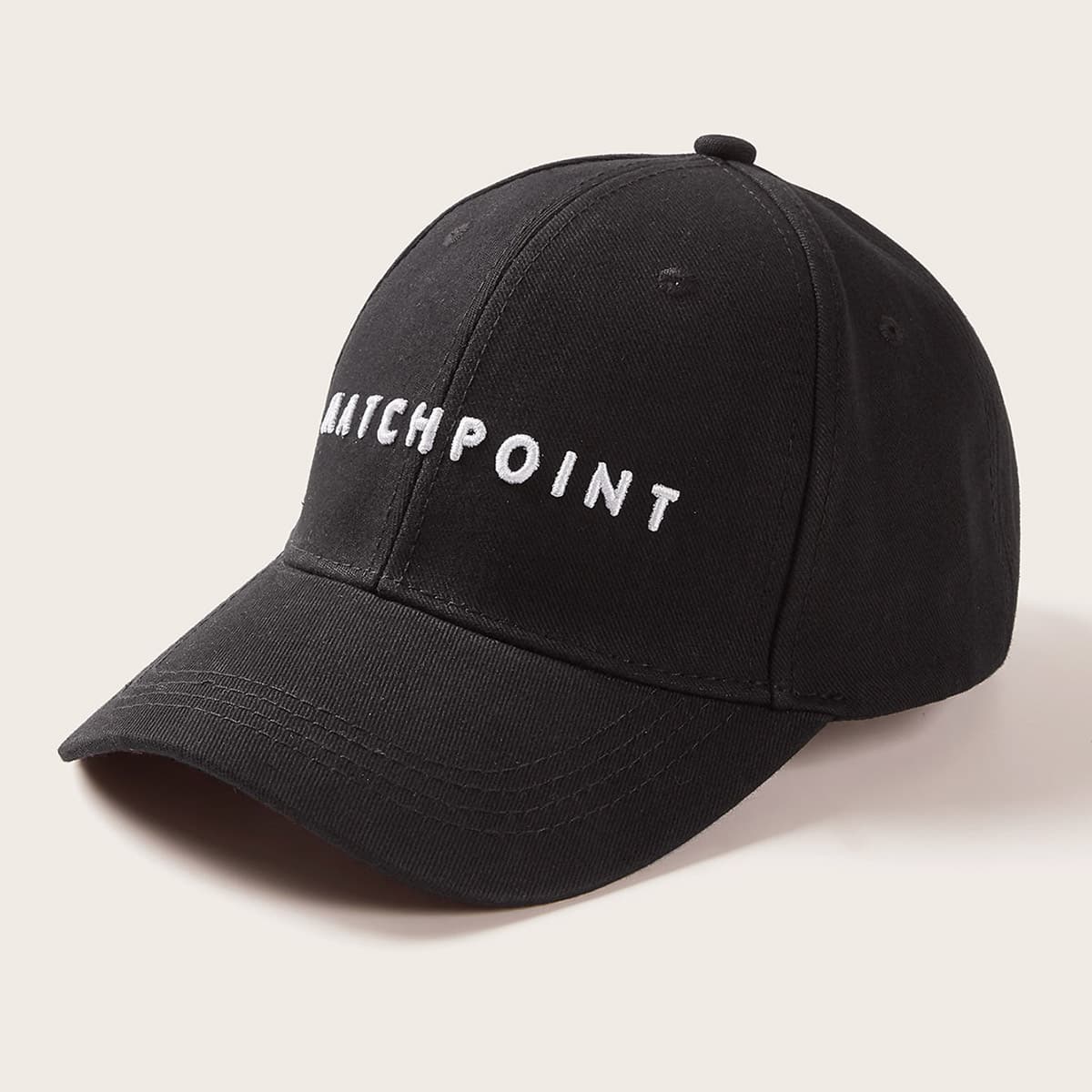

Slogan Embroidery Baseball Cap, Black