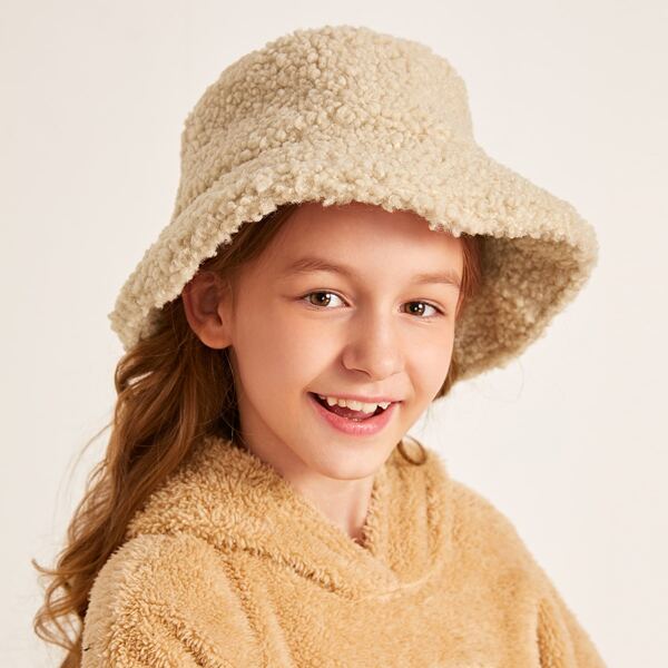 

Toddler Kids Solid Bucket Hat, Beige