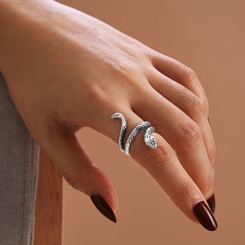 

1pc Serpentine Shaped Ring, Silver