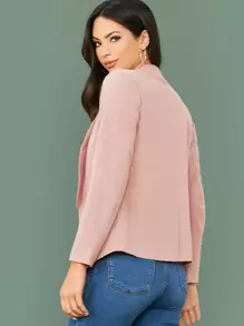 SHEIN Unity 翻領素色西裝外套 - 淺粉色 - 查看 2