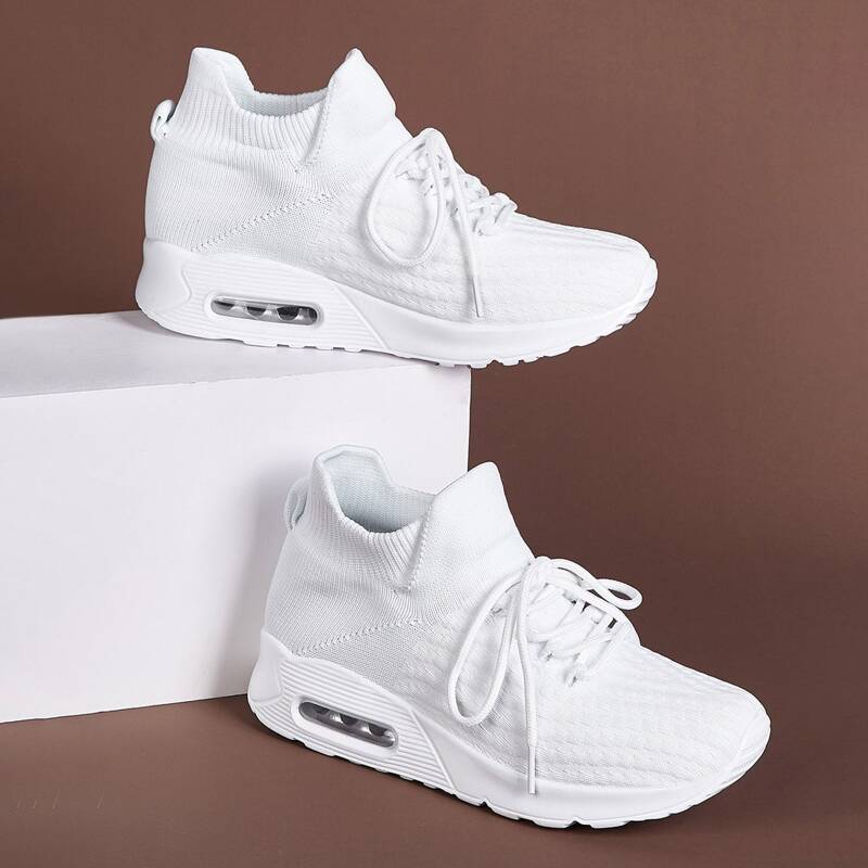 

Lace-up Front Wide Fit Sneakers, White