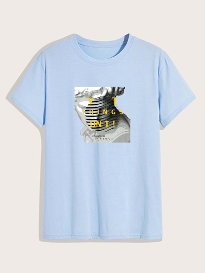 Men Slogan Graphic Tee