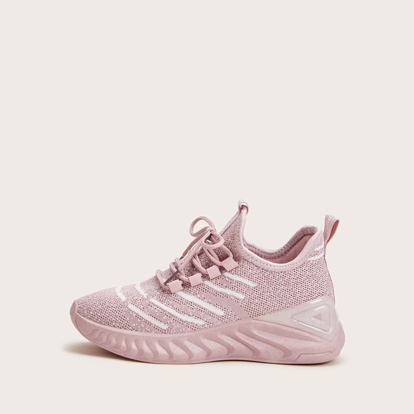 

Striped Lace-up Front Sneakers, Pink