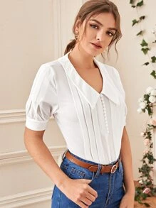 Solid Pearls Detail Shirt