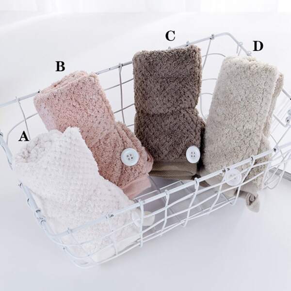 

1pc Solid Absorbent Hair Drying Towel, Multicolor