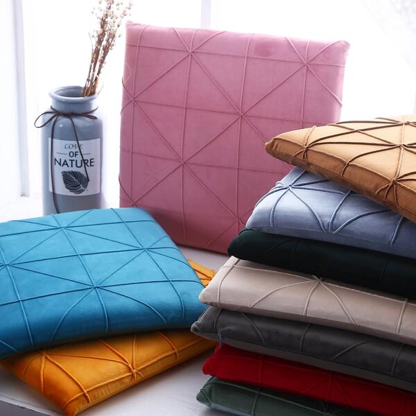

1pc Geometric Design Square Chair Pad, Multicolor