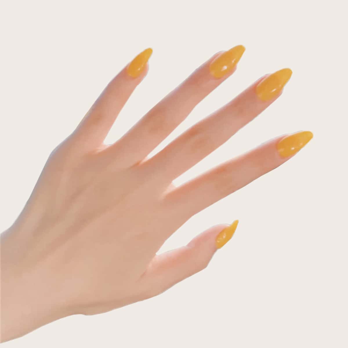 

24pcs Plain Fake Nails, Yellow