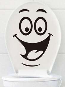 卡通圖案馬桶貼紙 - 黑色 - 查看 4