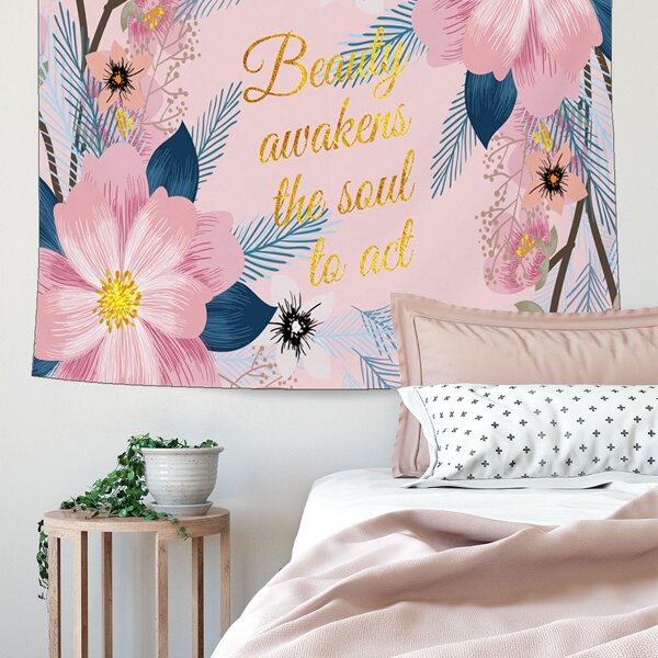 

Floral & Letter Graphic Tapestry