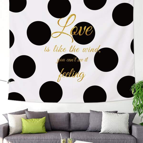 

Polka Dot & Letter Graphic Tapestry
