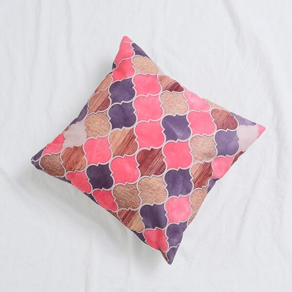 

Geometric Pattern Print Cushion Cover, Multicolor