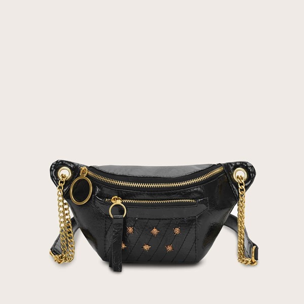 

Zip Front Fanny Pack, Black