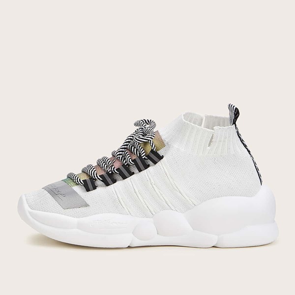 

Lace-up Front Wide Fit Sneakers, White