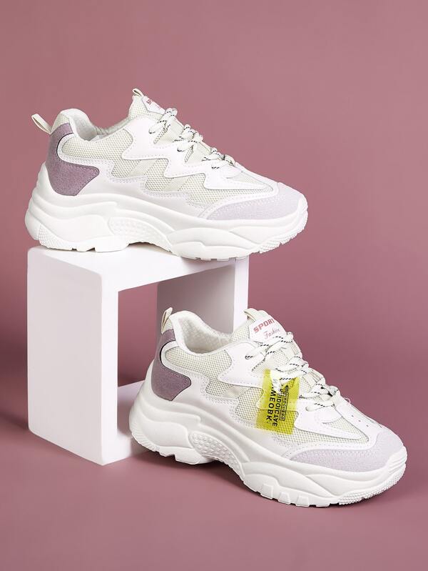 shein lace up chunky sneakers