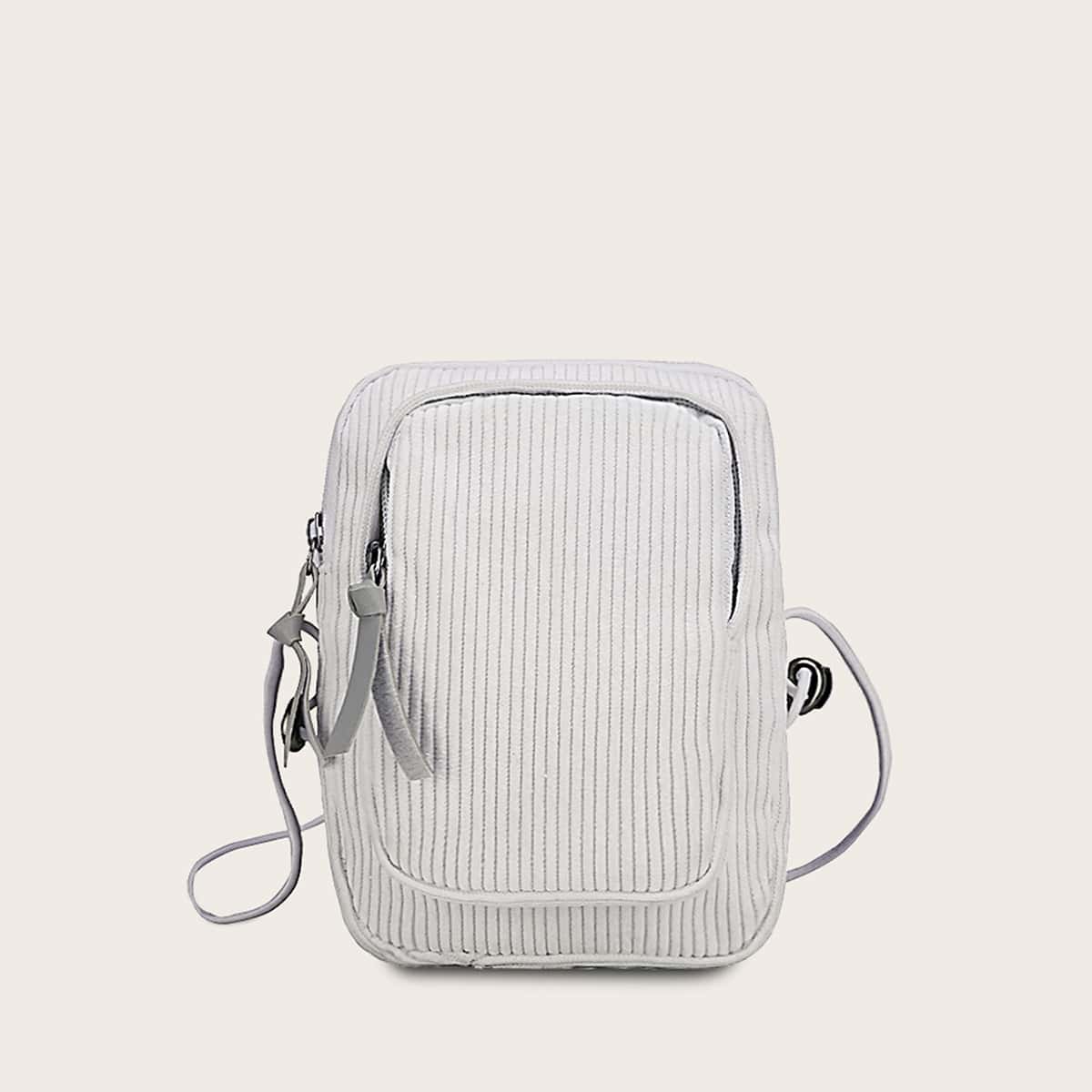 

Corduroy Crossbody Bag, White