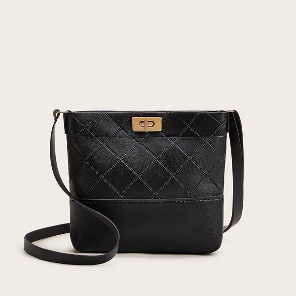 

Twist Lock Crossbody Bag, Black