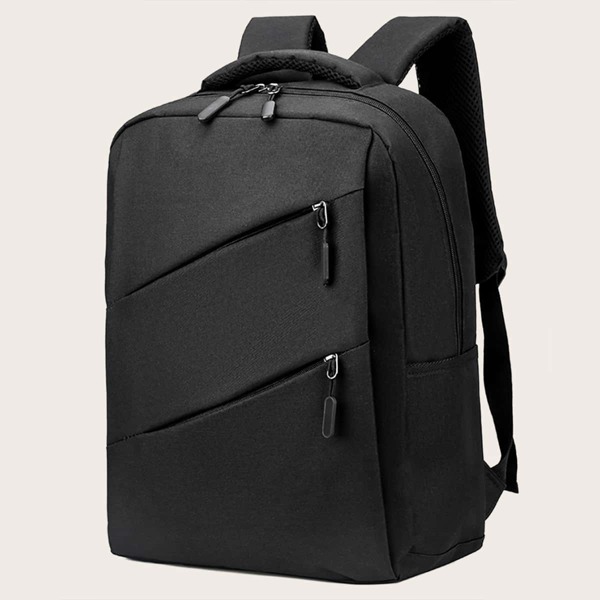 

Men Double Zip Front Backpack, Black
