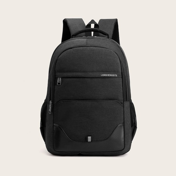 

Men Zip Front Minimalist Backpack, Black