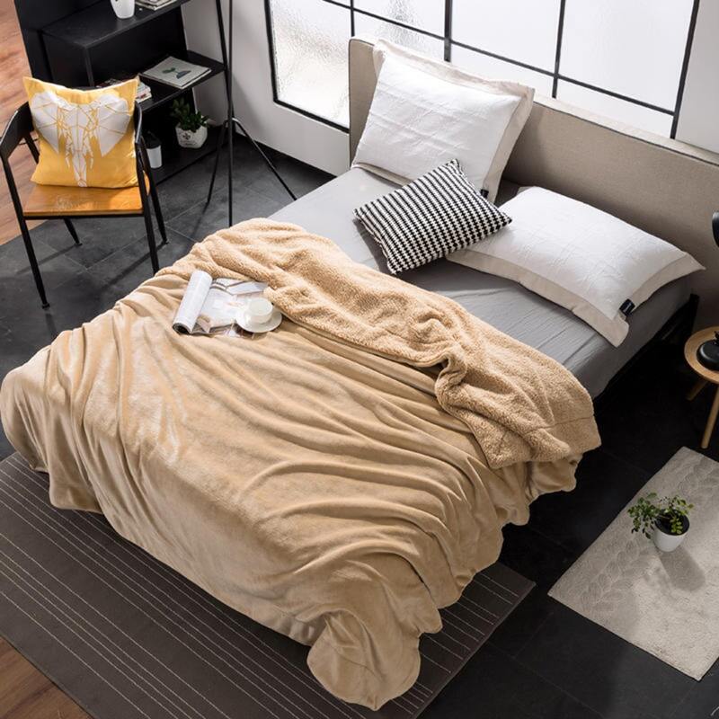 

Plain Flannel Blanket, Khaki