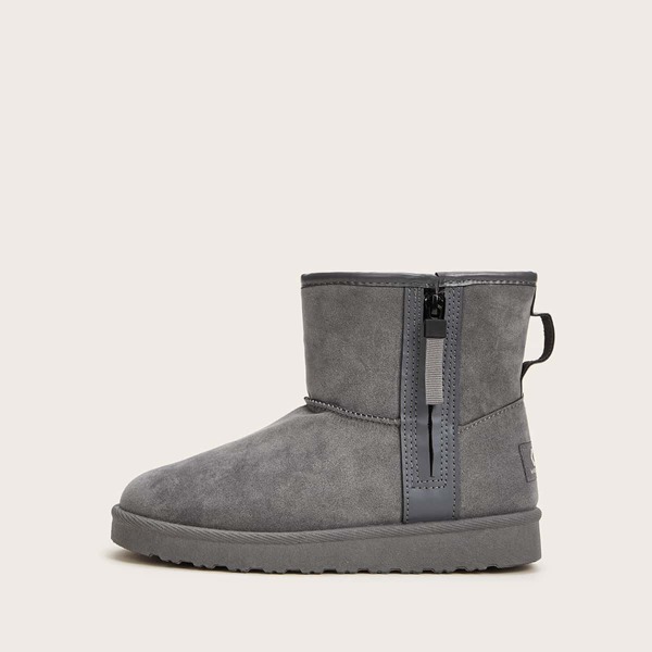 

Side Zip Suede Ankle Boots, Grey