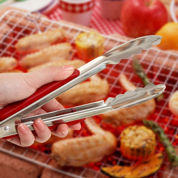 

1pc Stainless Steel Food Clip, Silver