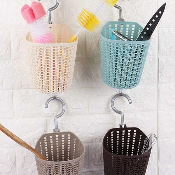 

1pc Rattan Design Storage Basket, Multicolor