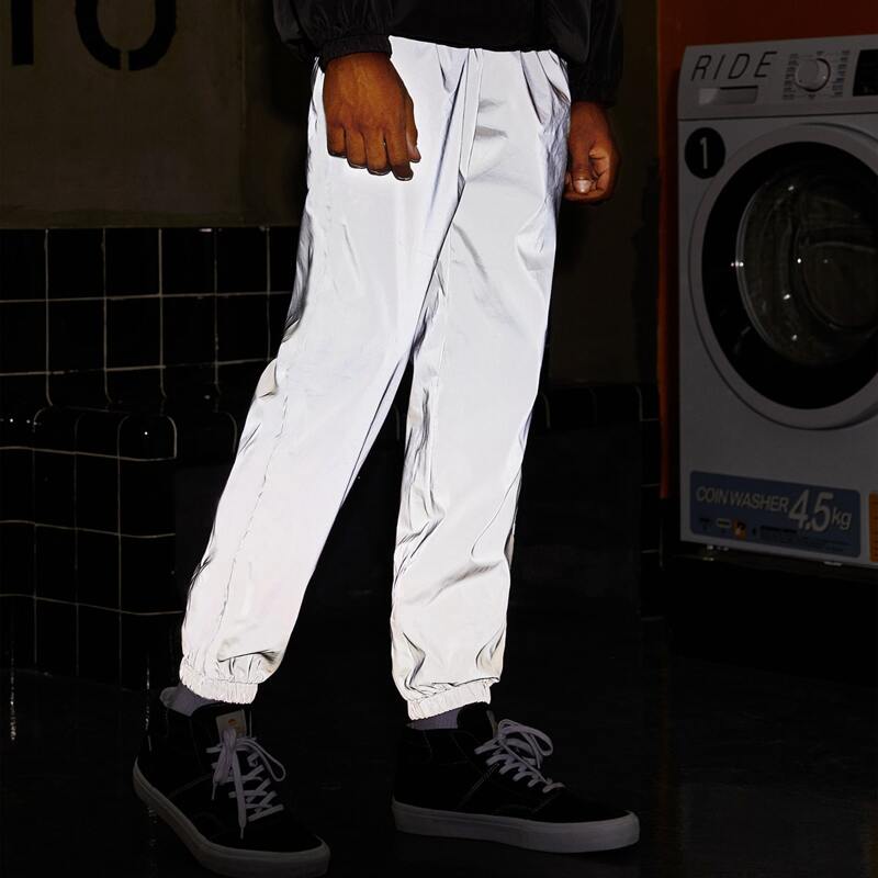 

Guys Drawstring Waist Reflective Sweatpants, Grey
