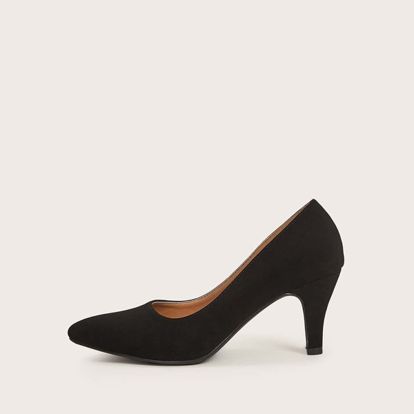 

Point Toe Suede Stiletto Heels, Black