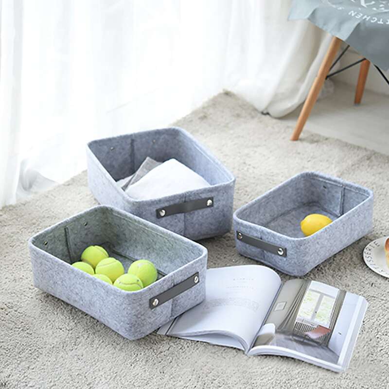 

1pc Felt Storage Bag, Grey